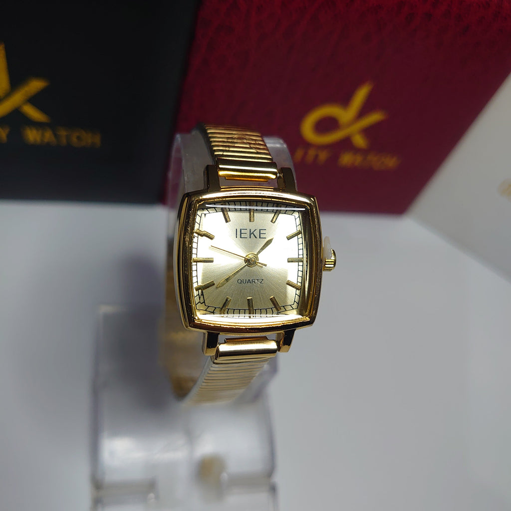 IEKE Square Quartz Gold Watch