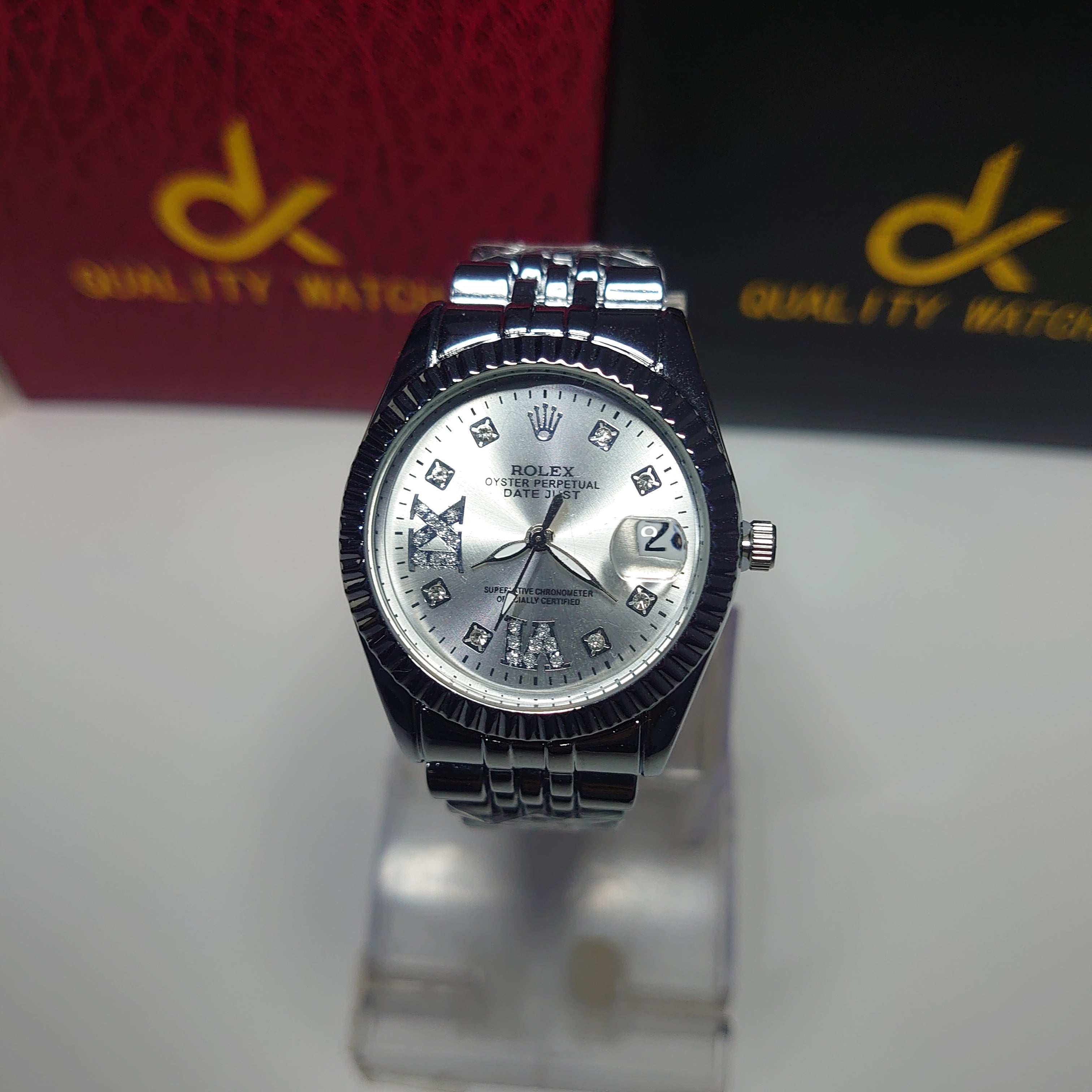 Rolex Datejust Silver Diamond